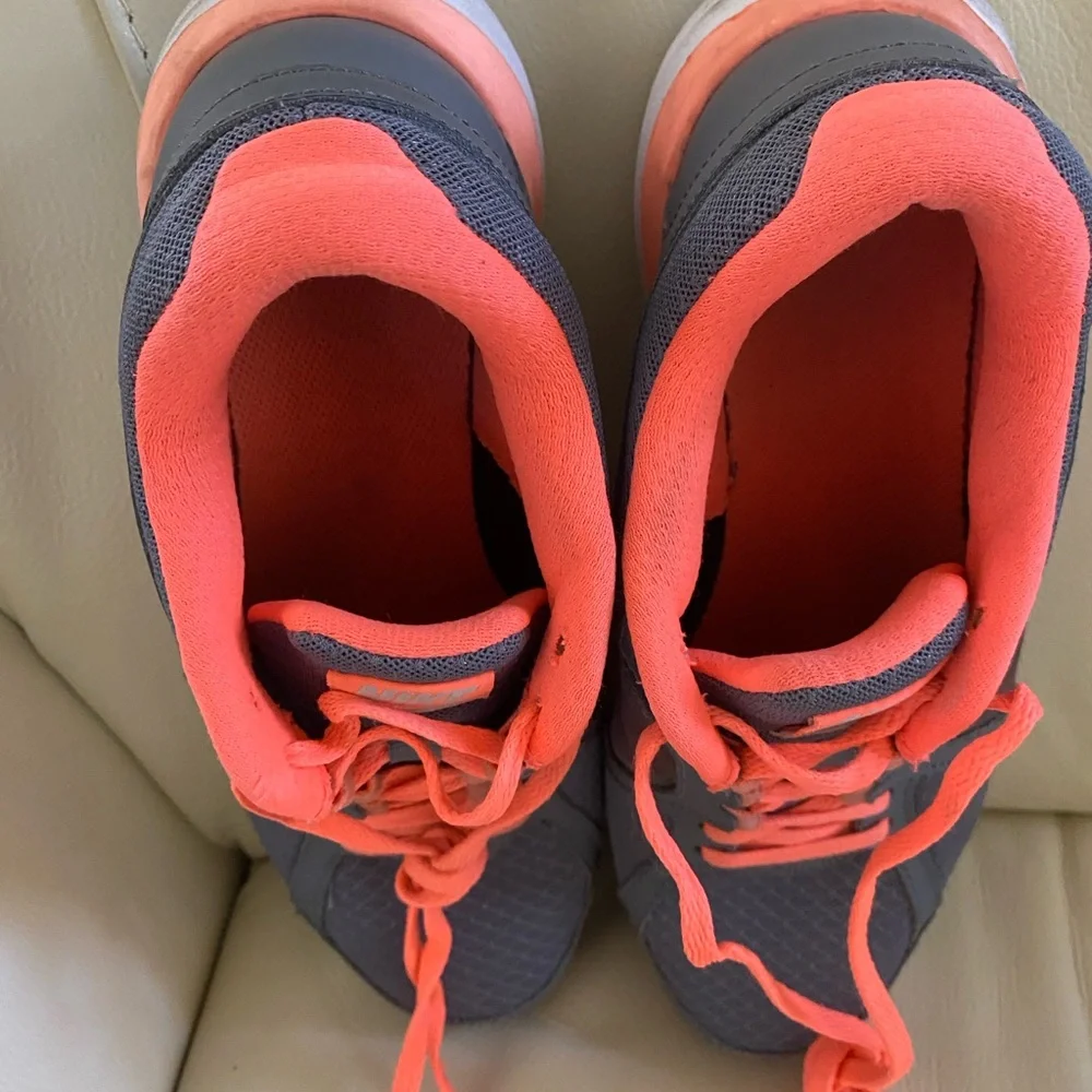 Nike Gray and Orange Dual Fusion Athletic Shoes